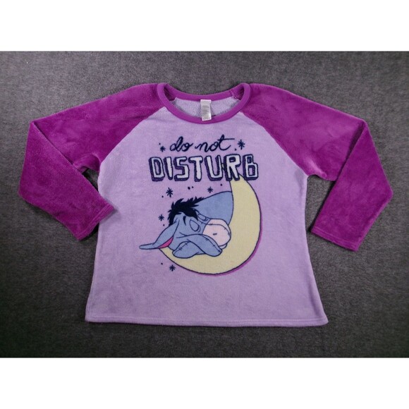 Disney Pajama Top Womens 2X Lavender Eeyore Do Not Disturb Plush Sleepwear - Picture 1 of 9